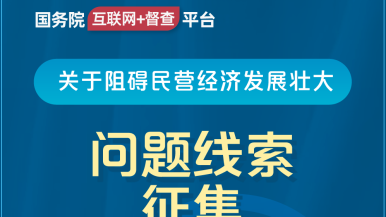 凸凹自拍老熟女bbXxbb中园国务院“互联网+督查”平台公开征集阻碍民营经济发展壮大问题线索